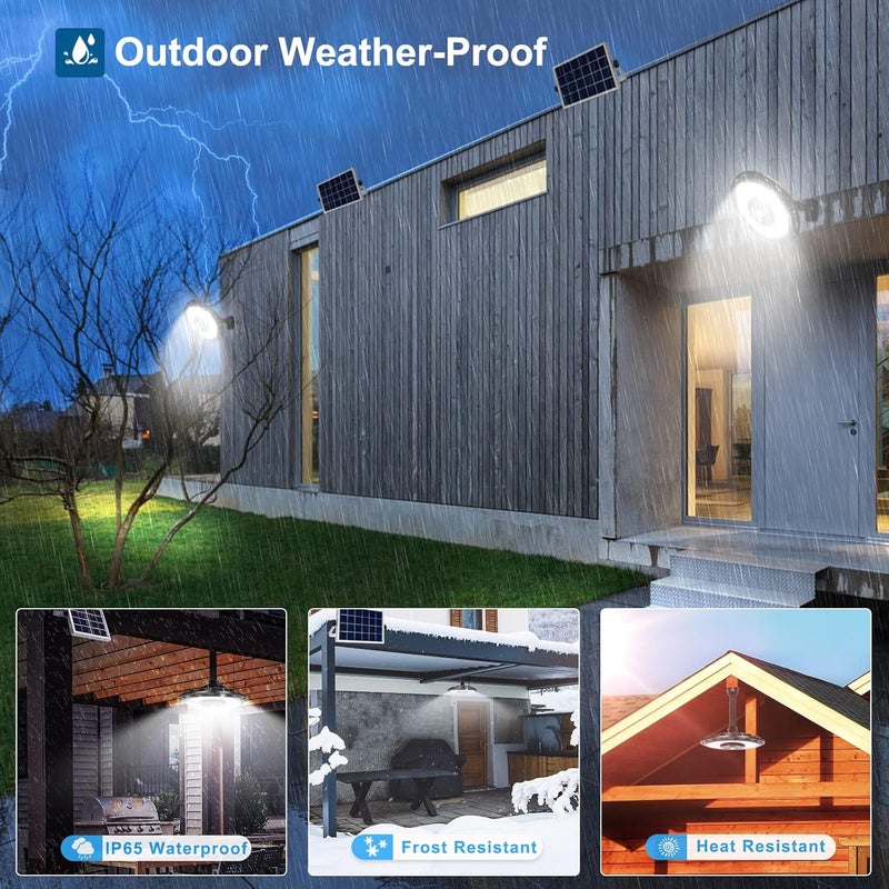 INDARUN Solar Shed Light Indoor Outdoor, Solar Motion Lights with 5 Modes, Up to 3000LM, Waterproof Pendant Barn Lights for Porch, Chicken Coop, Garage, Gazebo Lighting - Image 5